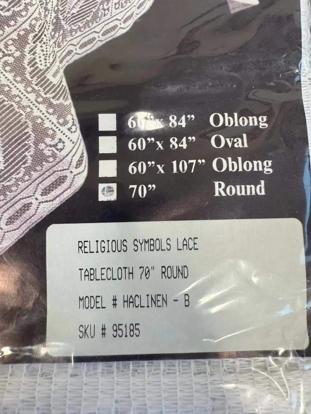 Religious Symbols Lace Tablecloth 70